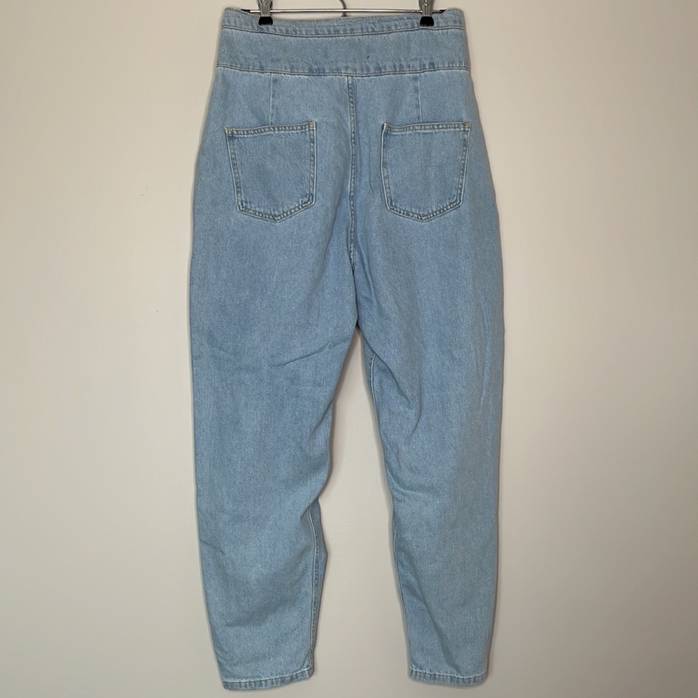 NICE Istanbul paperbag tie waist denim pants - Picture 6 of 7